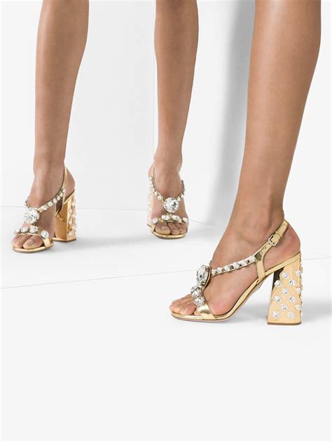 miu miu sandalen gold|farfetch miu mia sandals.